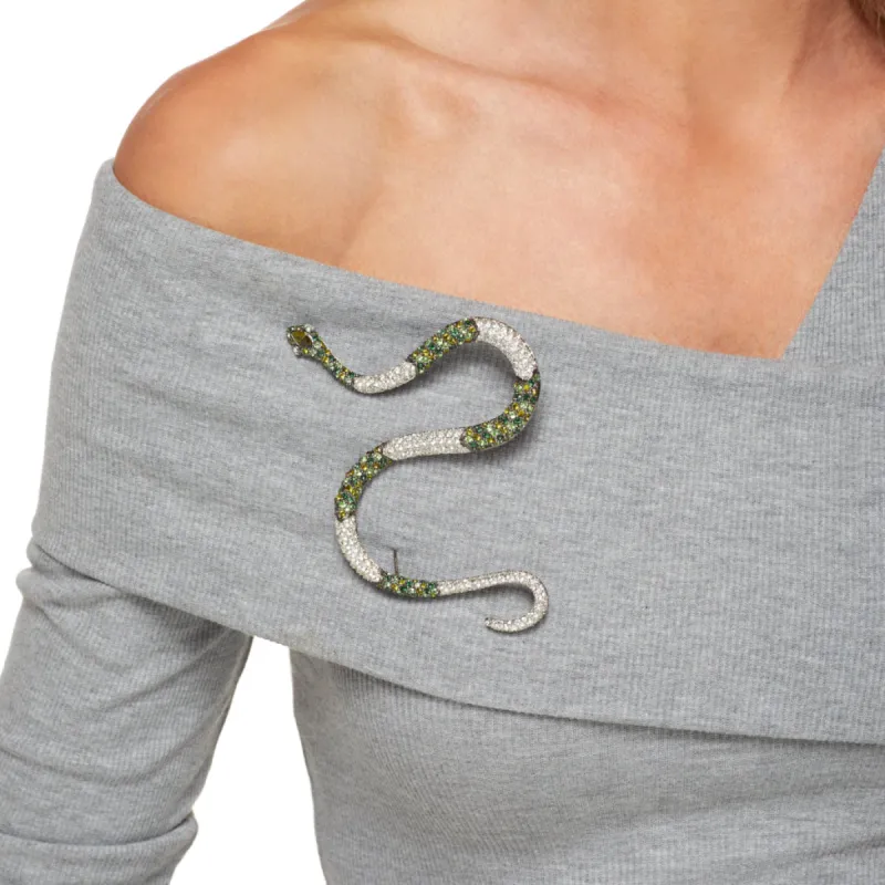 Multi Green Snake Pin sold by Kenneth Jay Lane