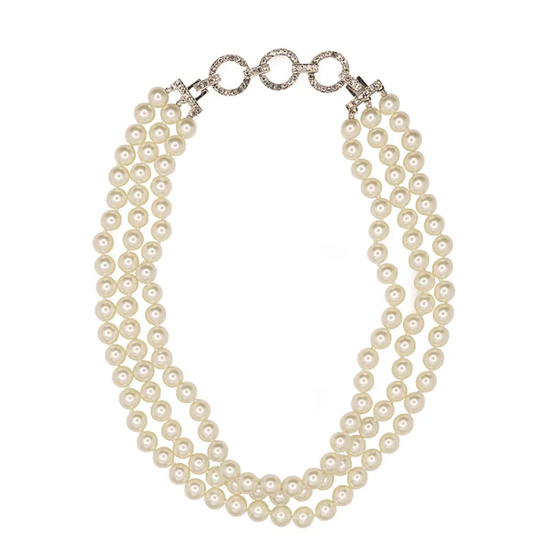 White Pearl Necklace sold by Kenneth Jay Lane