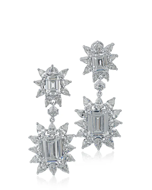 Double Emerald Drop Earrings sold by Kenneth Jay Lane