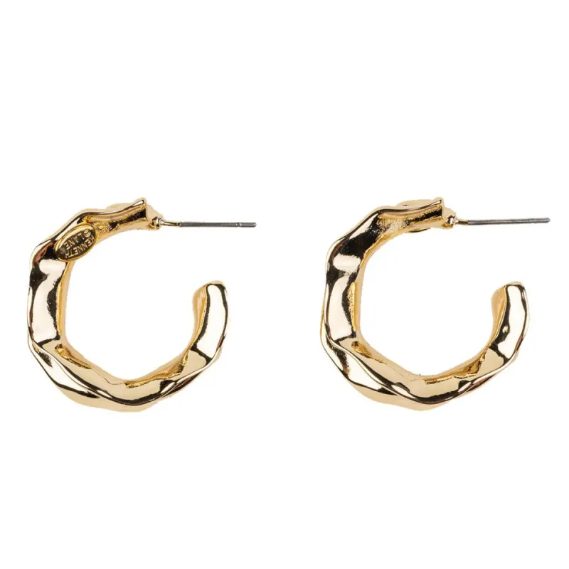 Small Textured Gold Hoop Earring sold by Kenneth Jay Lane