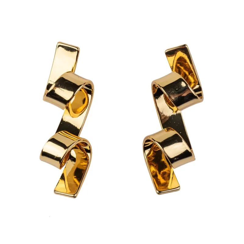 Polished Gold Swirl Earring sold by Kenneth Jay Lane