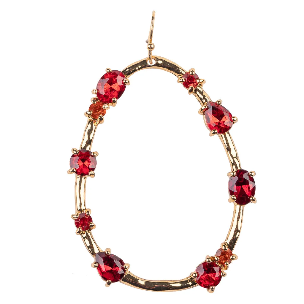 Gold Drop Earring with Ruby Stones sold by Kenneth Jay Lane product image thumbnail 3
