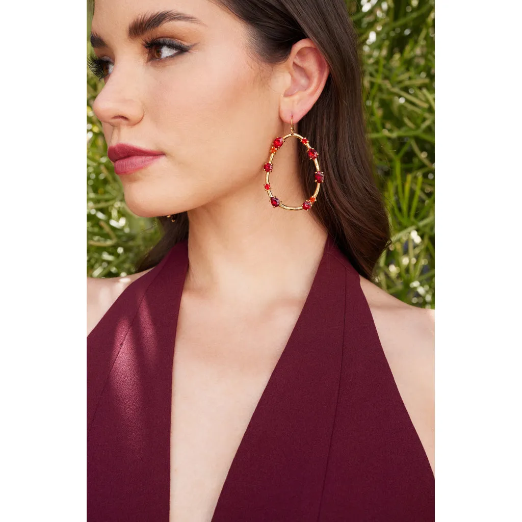 Gold Drop Earring with Ruby Stones sold by Kenneth Jay Lane product image thumbnail 2