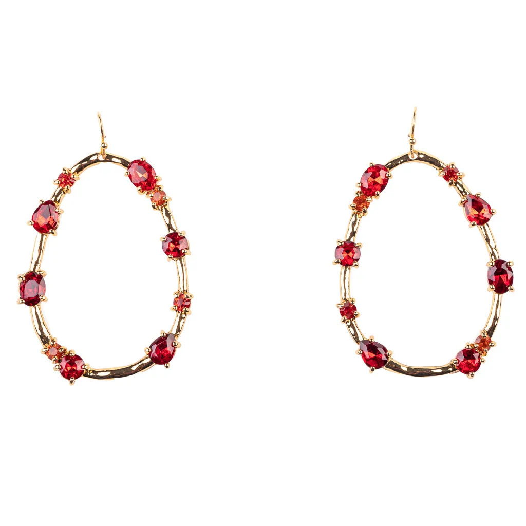 Gold Drop Earring with Ruby Stones sold by Kenneth Jay Lane