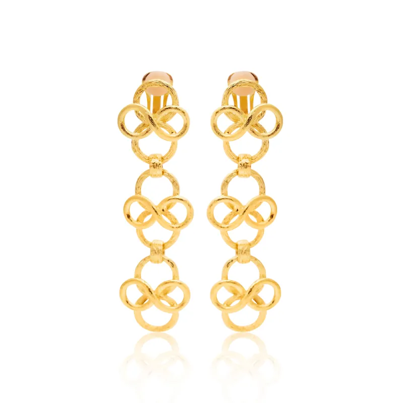 Fancy Swirl Drop Clip Earrings sold by Kenneth Jay Lane