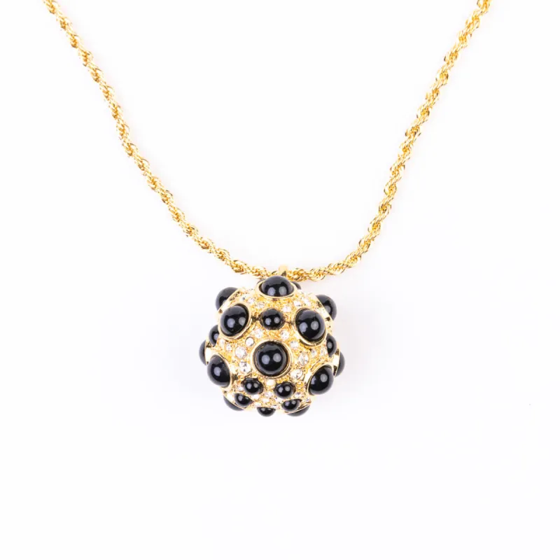 Black Cabochon Chain Necklace sold by Kenneth Jay Lane