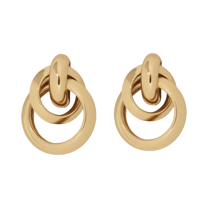Polished Gold Interlock Love Knot Pierced Earring sold by Kenneth Jay Lane