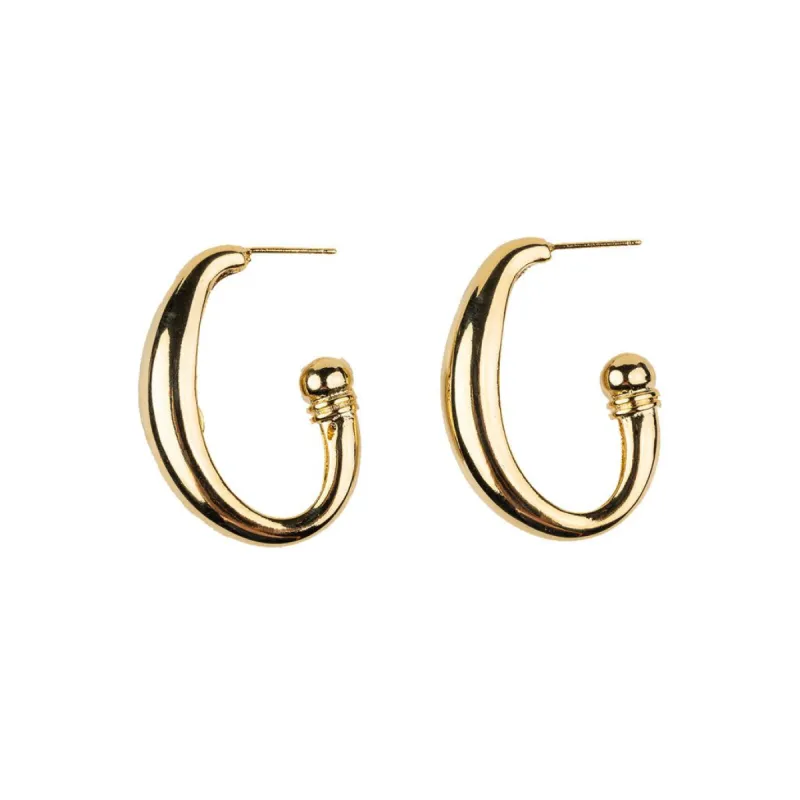 Gold Ball End Hoop Earring sold by Kenneth Jay Lane