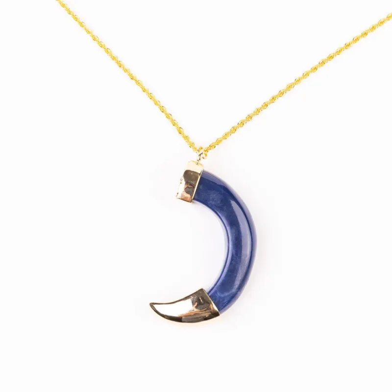 Lapis Tusk Pendant Gold Necklace sold by Kenneth Jay Lane