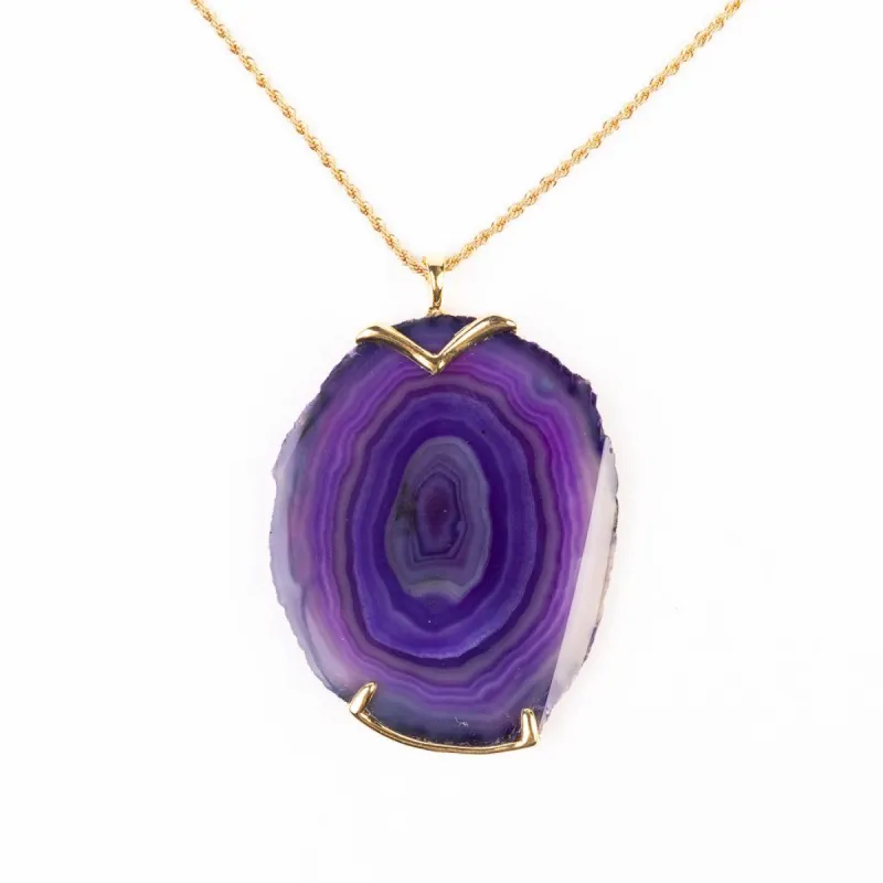 Purple Stone Pendant Gold Necklace sold by Kenneth Jay Lane