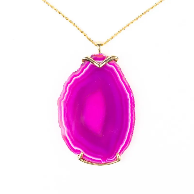 Pink Stone Pendant Gold Necklace sold by Kenneth Jay Lane