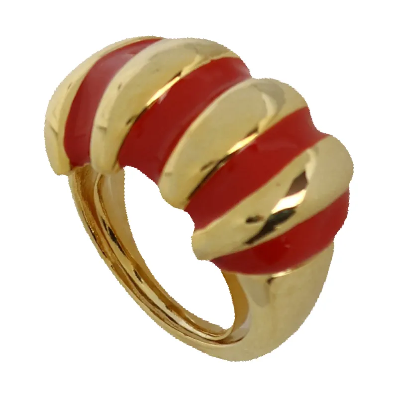 Red Enamel Shrimp Adjustable Ring sold by Kenneth Jay Lane