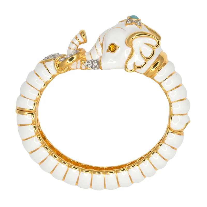 White Elephant Head Bracelet sold by Kenneth Jay Lane