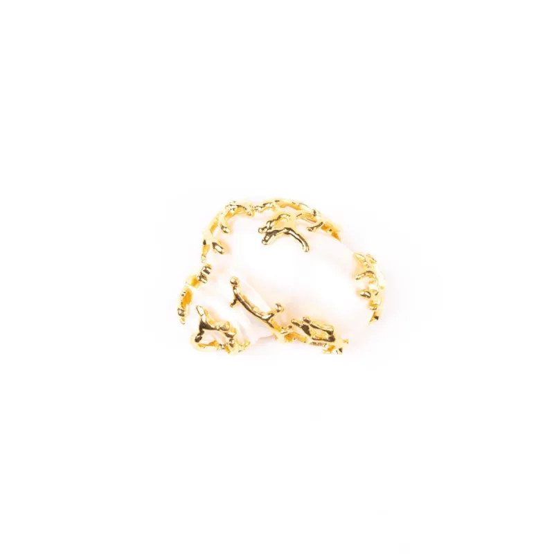 Polished Gold Branch Shell Pin sold by Kenneth Jay Lane