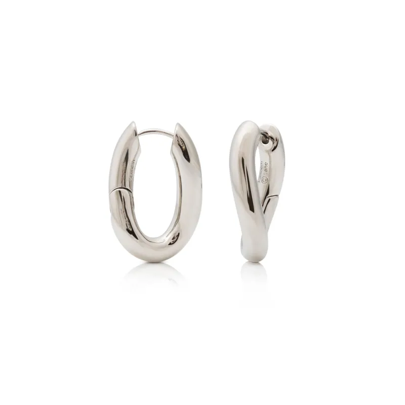 Polished Silver Oval Post Hoop Earring sold by Kenneth Jay Lane