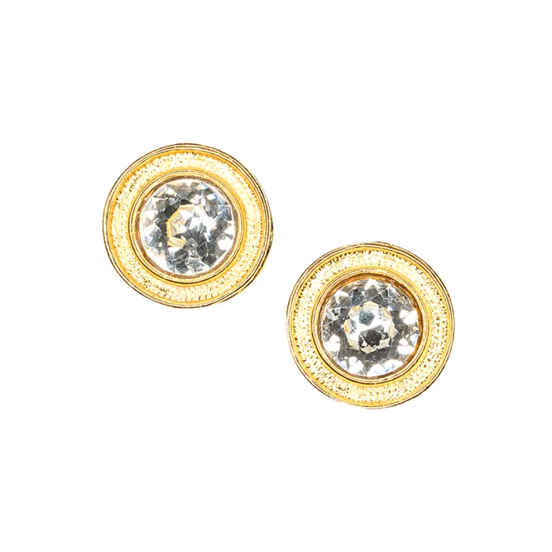 Round Crystal Clip Earrings sold by Kenneth Jay Lane