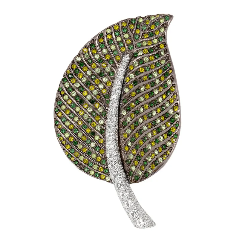 Multi Green Leaf Pin sold by Kenneth Jay Lane