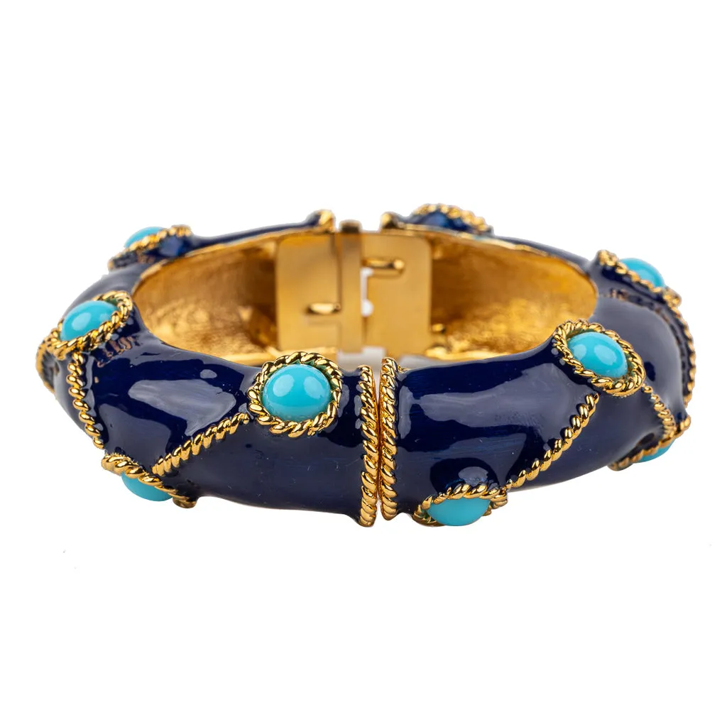 Lapis Bracelet with Turquoise Cabochons sold by Kenneth Jay Lane product image thumbnail 2