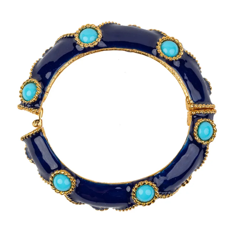 Lapis Bracelet with Turquoise Cabochons sold by Kenneth Jay Lane