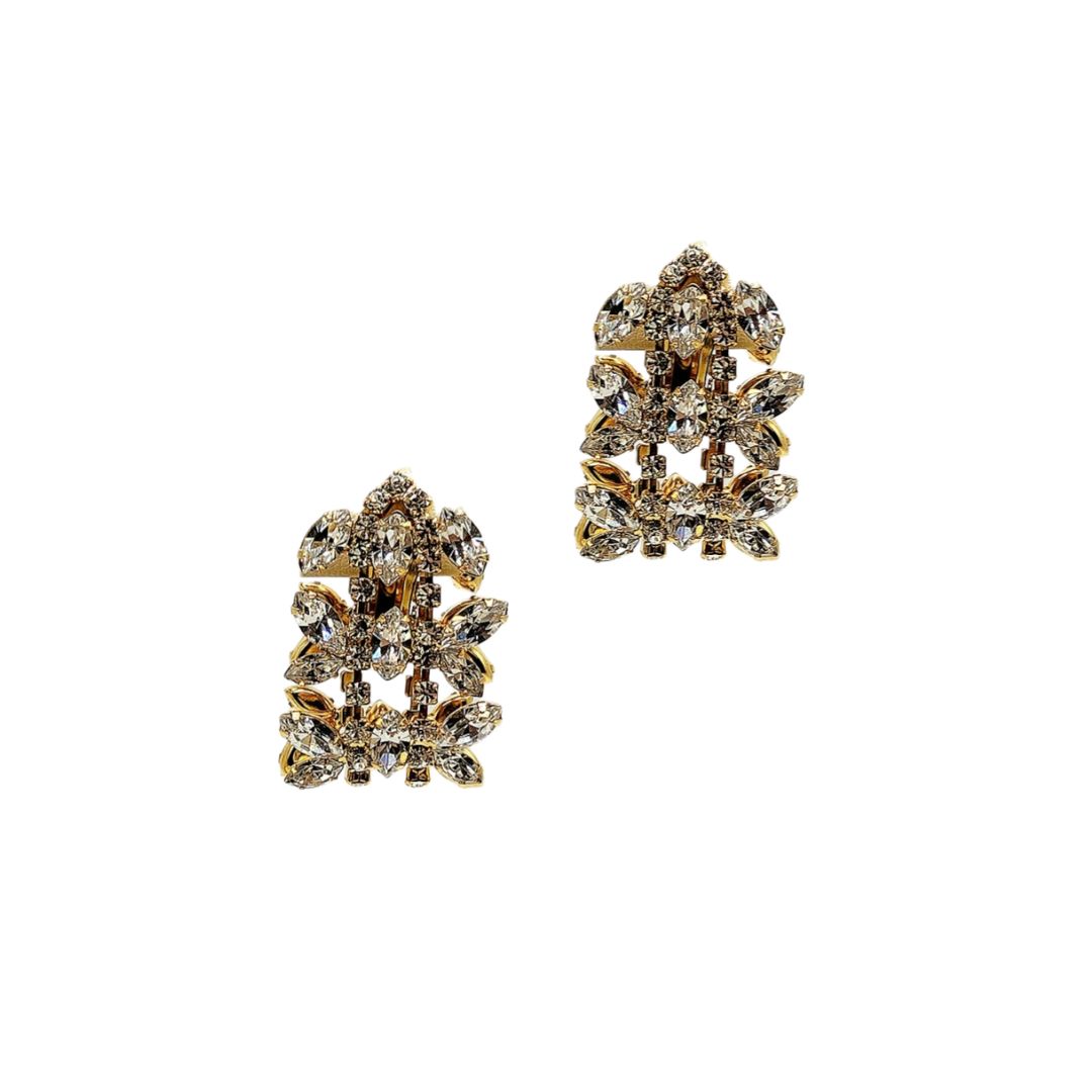 Crystal Oval Clip Earrings sold by Kenneth Jay Lane