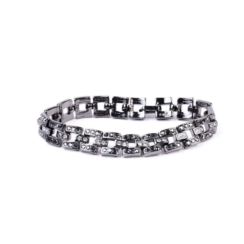 Gunmetal and Argent Crystal Link Bracelet sold by Kenneth Jay Lane