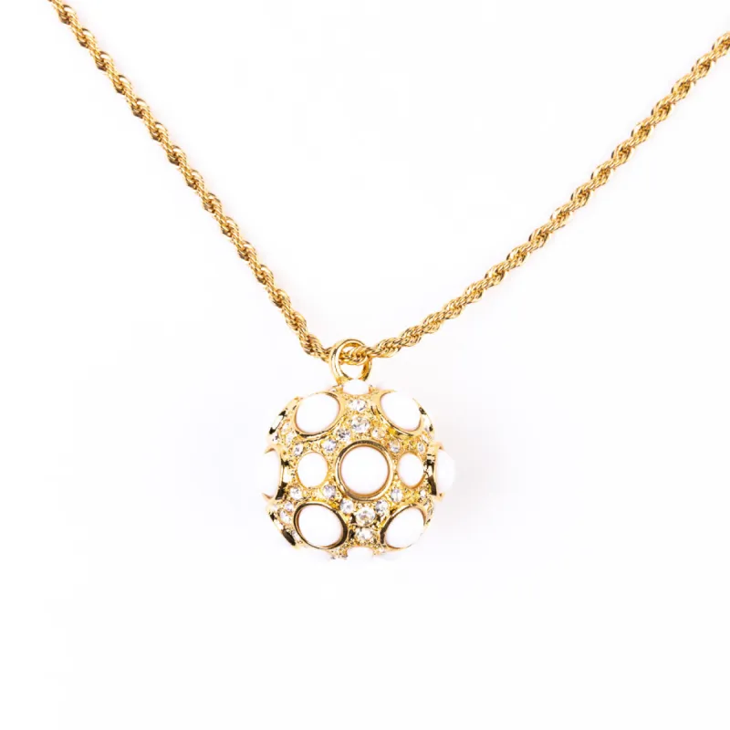 White Cabochon Chain Necklace sold by Kenneth Jay Lane