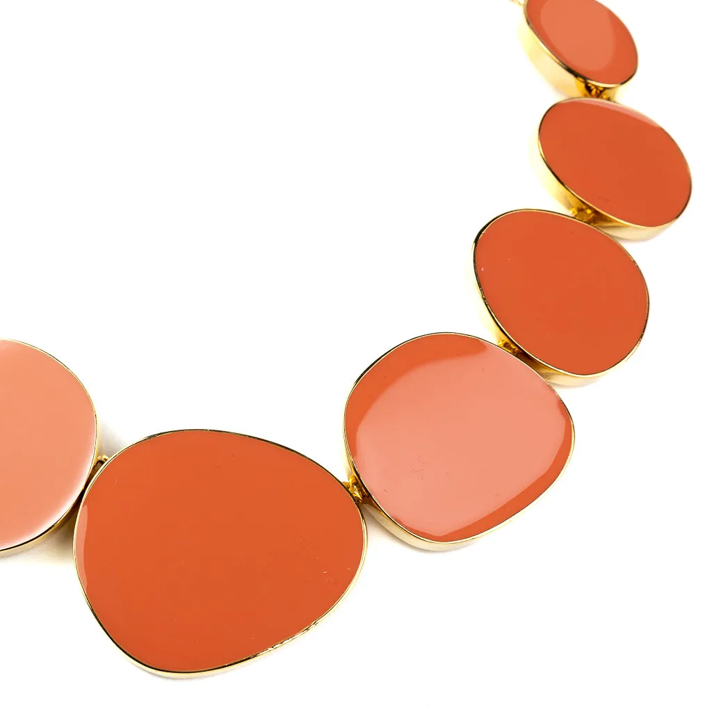 Gold and Coral Odd Shapes Necklace sold by Kenneth Jay Lane product image thumbnail 3