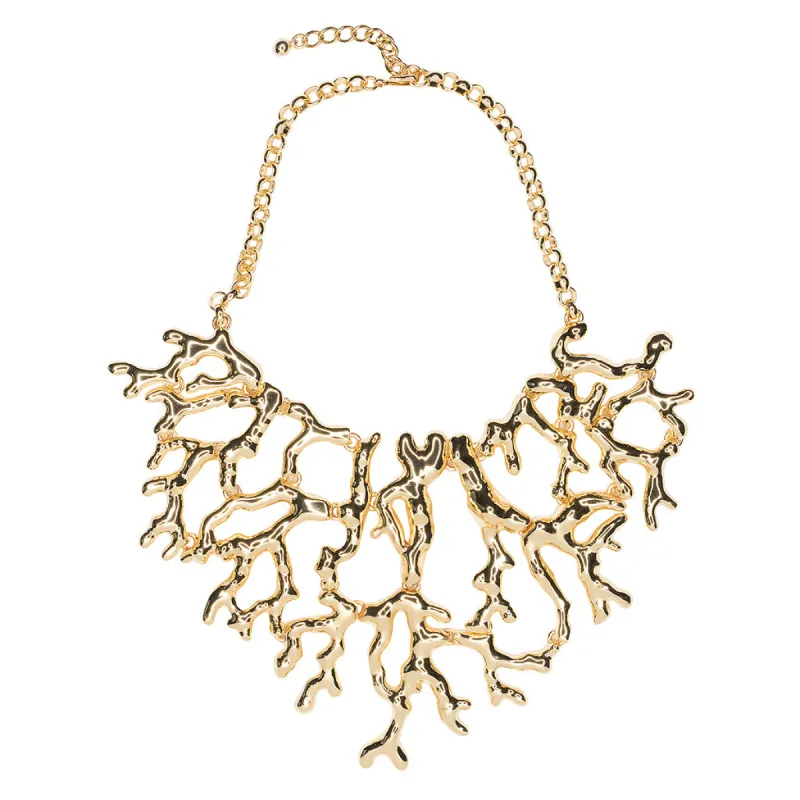 Polished Gold Coral Branch Necklace sold by Kenneth Jay Lane