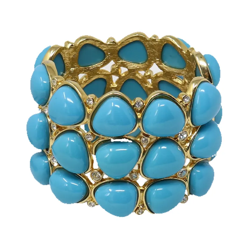 3 Row Turquoise Rounded Bracelet sold by Kenneth Jay Lane