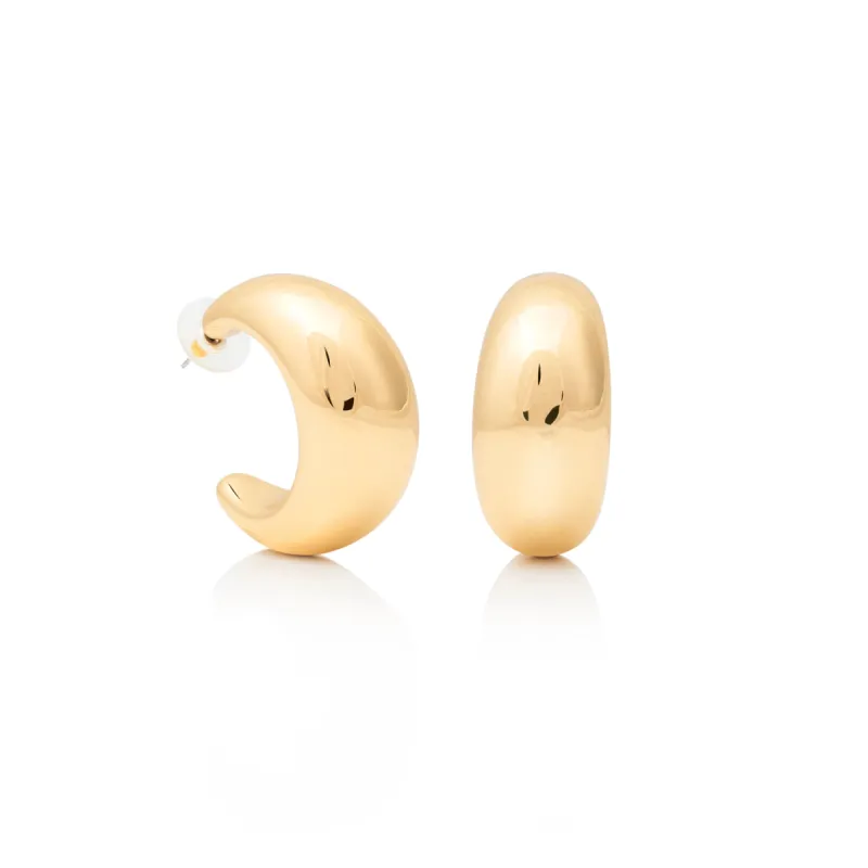 Gold "C" Shape Post Hoop Earring sold by Kenneth Jay Lane