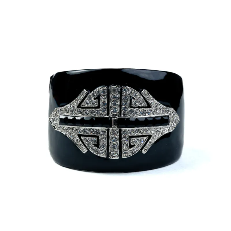 Black and Silver Crystal Cuff Bracelet sold by Kenneth Jay Lane