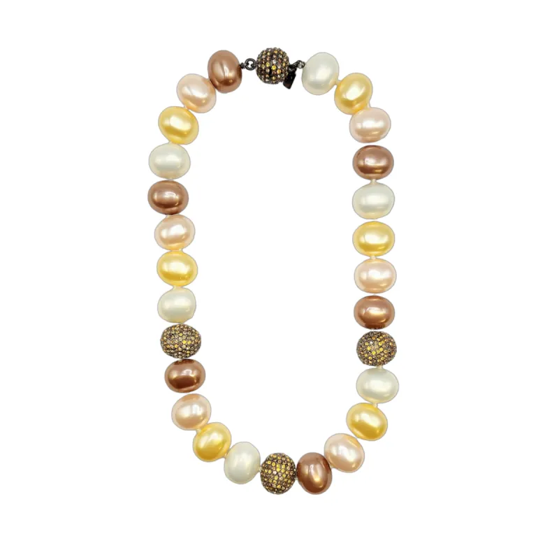 Vintage Multicolored Pearl Necklace sold by Kenneth Jay Lane