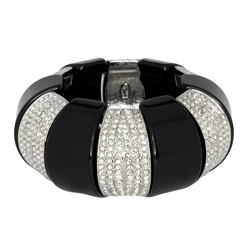 Black & Crystal Bars Dome Bracelet sold by Kenneth Jay Lane