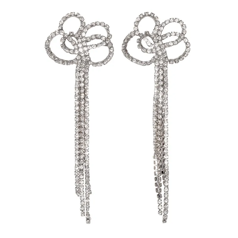 Crystal Bow Drop Earrings sold by Kenneth Jay Lane