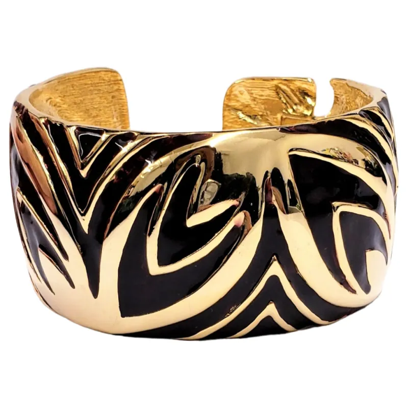 Vintage Gold and Brown Enamel Cuff sold by Kenneth Jay Lane