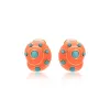 Coral & Turquoise Snail Clip On Earrings sold by Kenneth Jay Lane