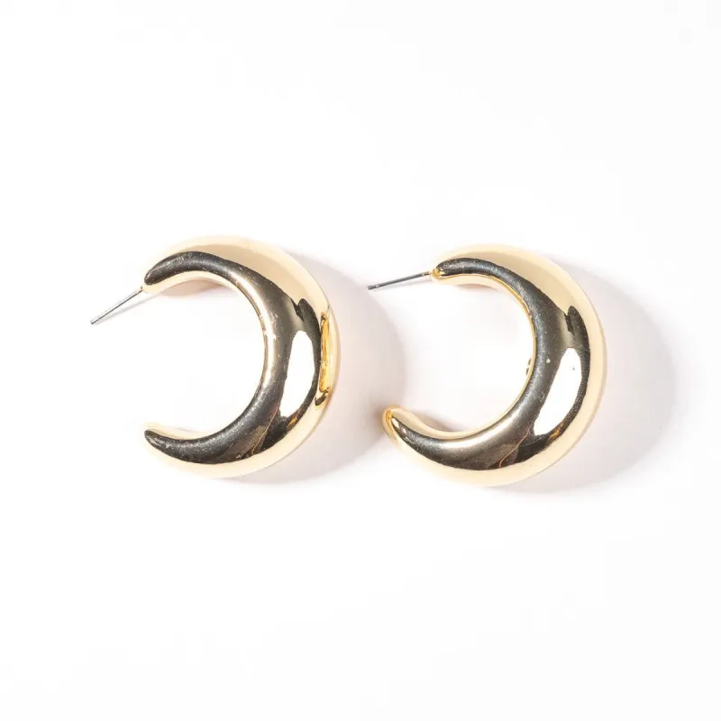 Polished Gold Oversized Hoop Pierced Earrings sold by Kenneth Jay Lane