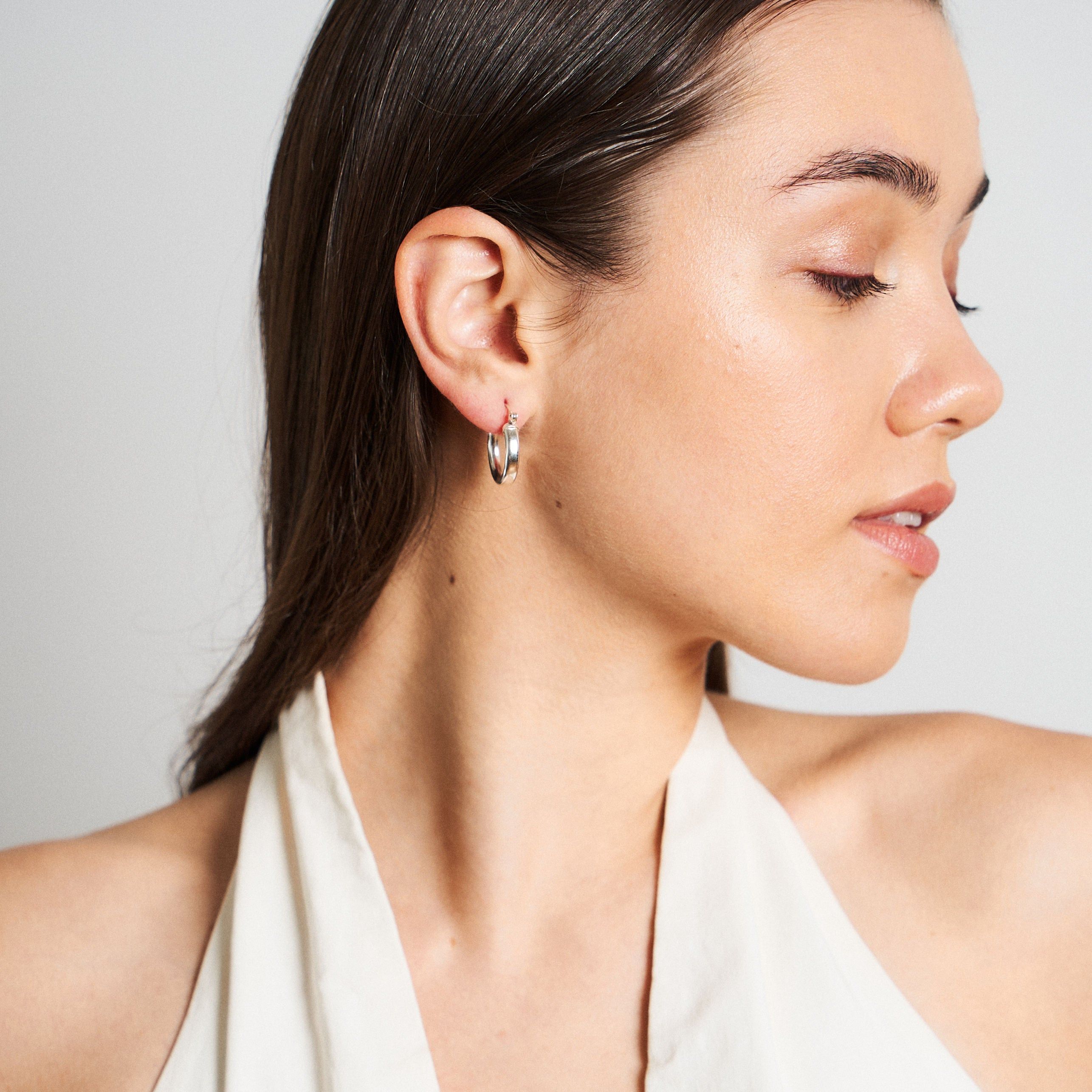 925 Silver Hoop Pierced Earring sold by Kenneth Jay Lane product image thumbnail 2