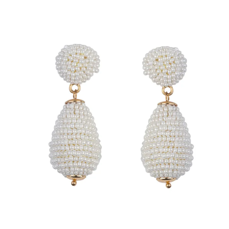 White Seed Bead Earring sold by Kenneth Jay Lane
