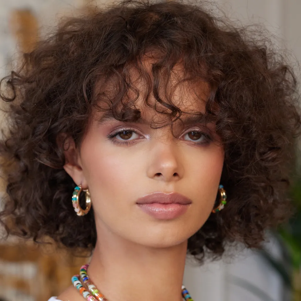 Gold Hoop Earrings with Multicolored Stones sold by Kenneth Jay Lane product image thumbnail 2