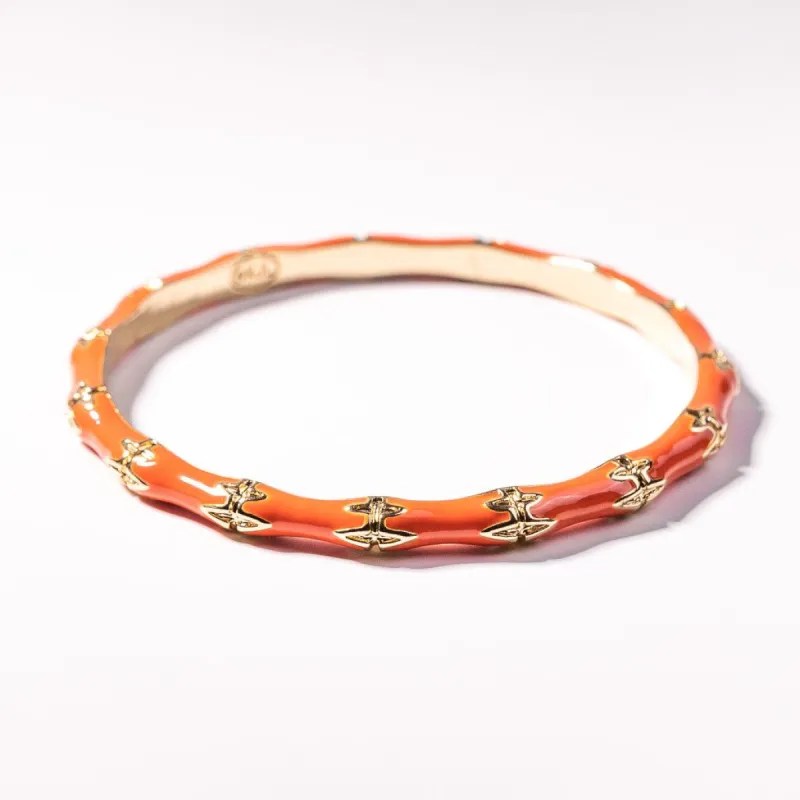 Dark Coral Bamboo Bangle sold by Kenneth Jay Lane