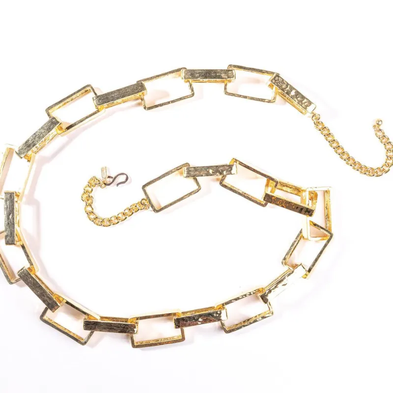 Adjustable Gold Hammered Link Necklace sold by Kenneth Jay Lane