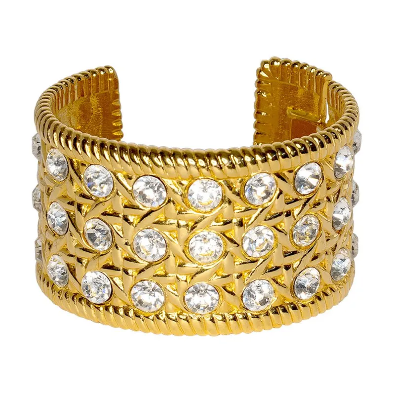 Vintage Gold Crystal Cuff Bracelet sold by Kenneth Jay Lane