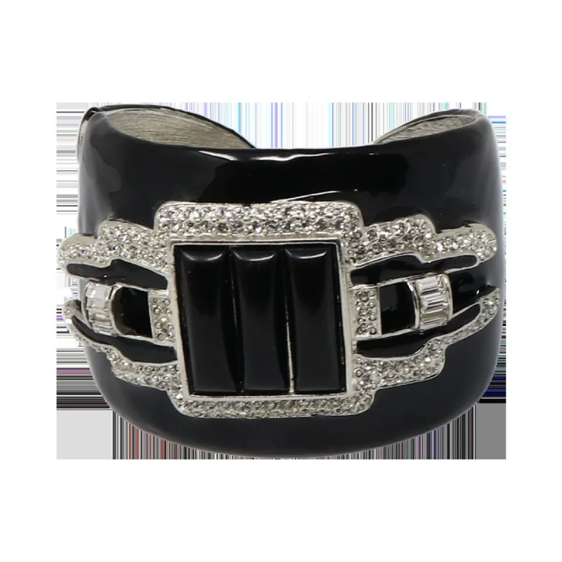 Black Center Deco Cuff Bracelet sold by Kenneth Jay Lane
