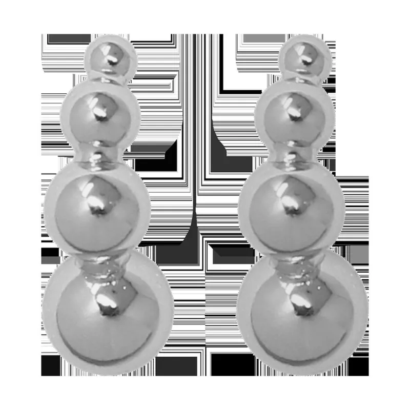 Silver Graduated Ball Pierced Earring sold by Kenneth Jay Lane