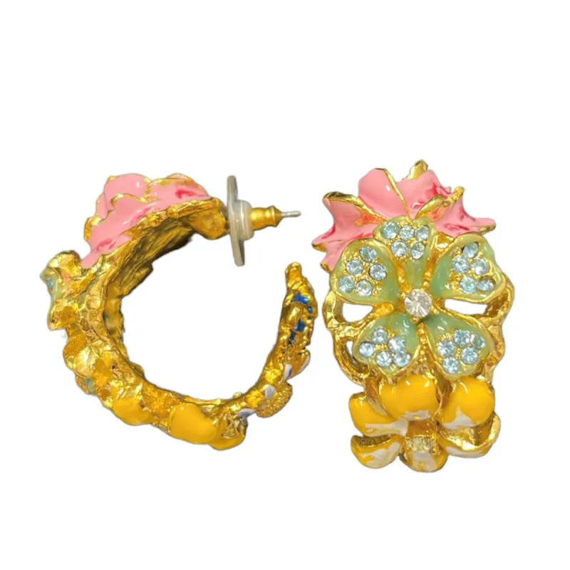 Floral Hoop Earrings sold by Kenneth Jay Lane