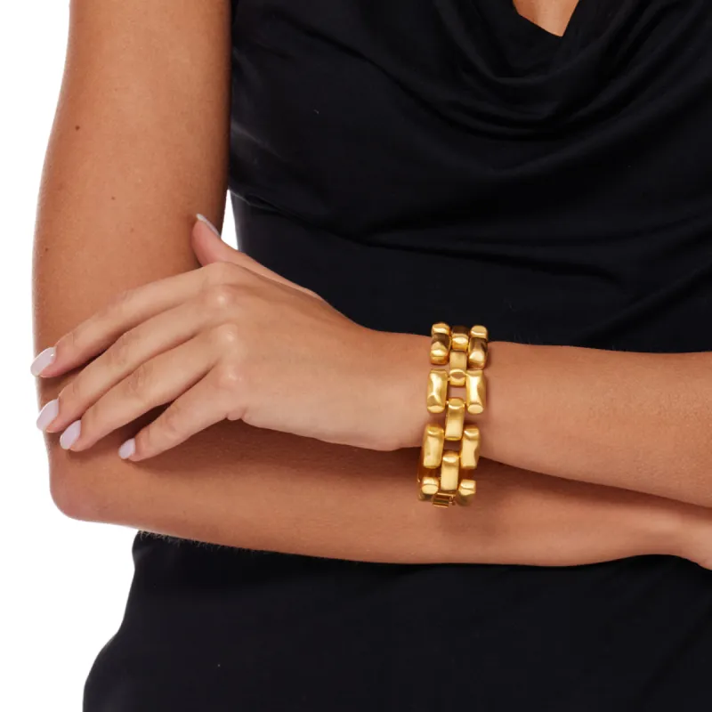 Satin Gold 3 Row Hammered Bars Bracelet sold by Kenneth Jay Lane
