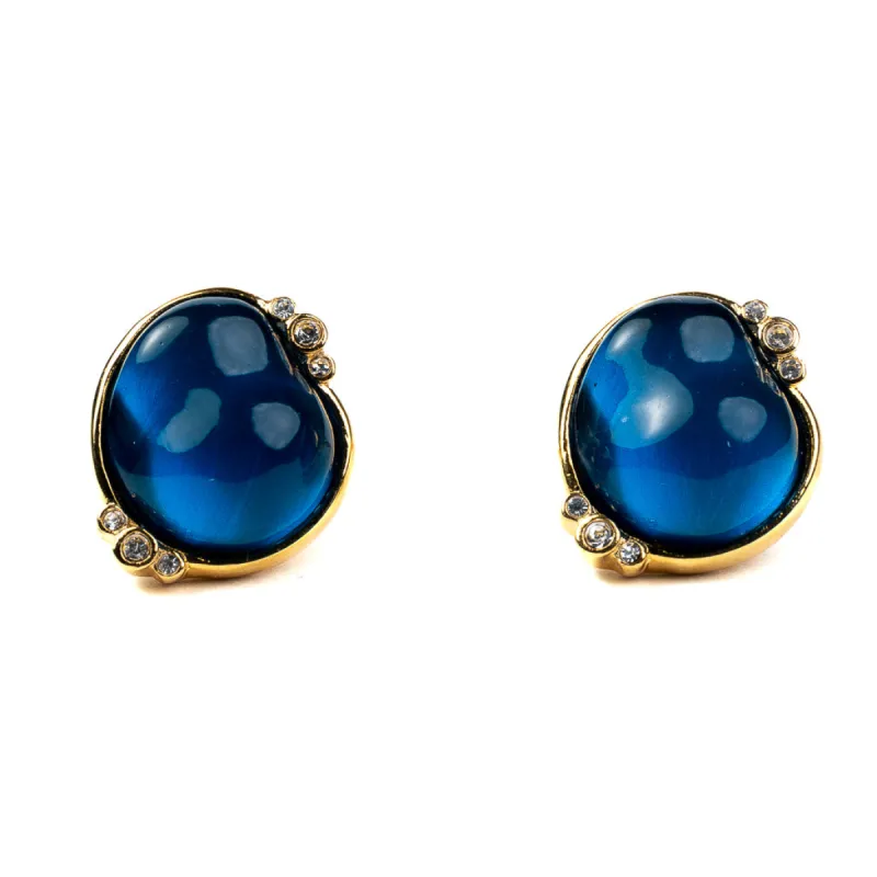 Sapphire Nugget Clip Earrings sold by Kenneth Jay Lane