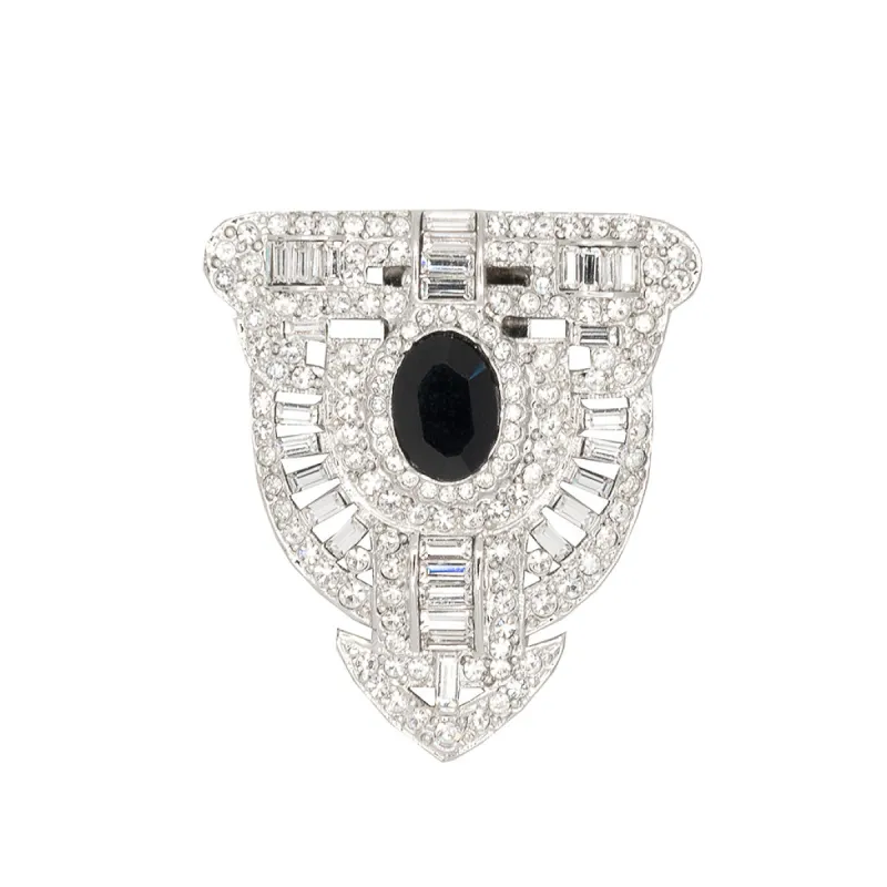 Crystal Jet Deco Pin sold by Kenneth Jay Lane