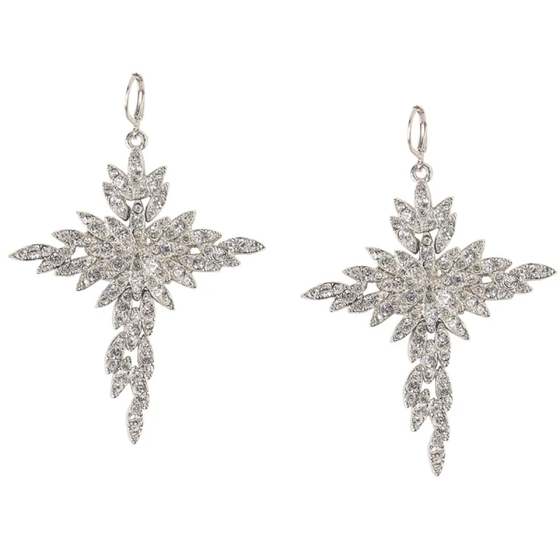 Rhodium and Rhinestone Drop Earring sold by Kenneth Jay Lane
